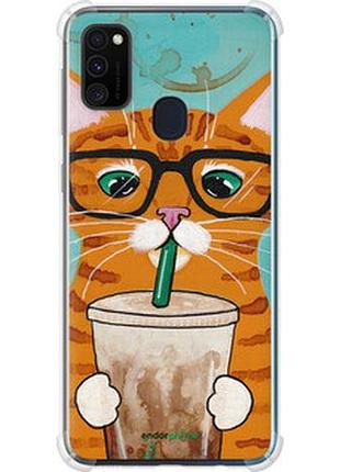 Чехол на samsung galaxy m30s 2019 зеленоглазый кот в очках "4054sp-1774-2448"