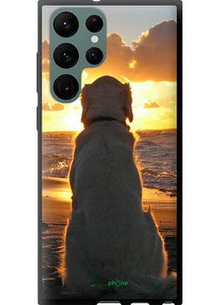 Чехол на samsung galaxy s22 ultra закат и собака "3966b-2500-2448"