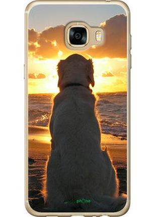 Чехол на samsung galaxy c5 c5000 закат и собака "3966t-301-2448"