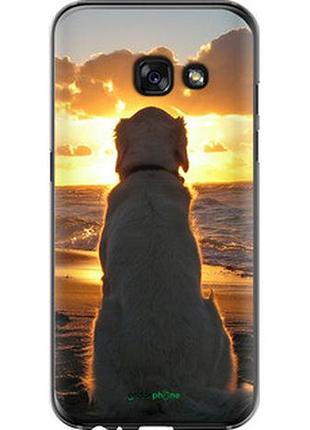 Чехол на samsung galaxy a3 (2017) закат и собака "3966t-443-2448"