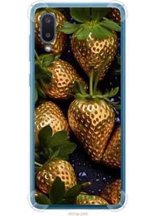 Чехол на samsung galaxy a02 a022g золотая клубника "5637sp-2260-2448"
