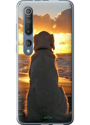 Чехол на xiaomi mi 10 pro закат и собака "3966t-1870-2448"
