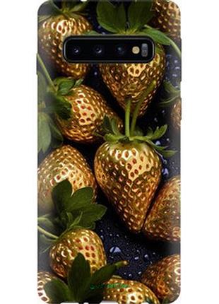 Чехол на samsung galaxy s10 золотая клубника "5637sp-1640-2448"