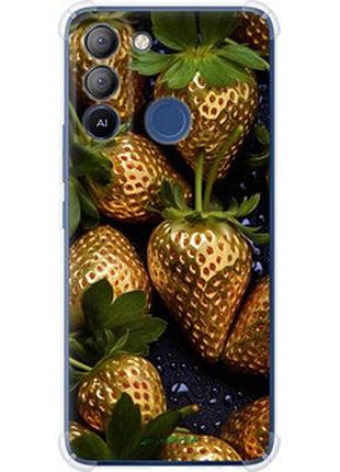 Чехол на tecno pop 5 lte bd4 золотая клубника "5637sp-2639-2448"