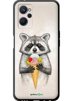Чехол на realme 9i енотик с мороженым "4602b-2705-2448"