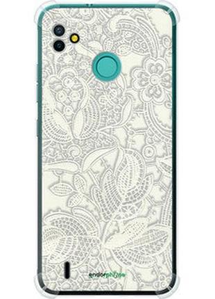 Чехол на tecno pop 5 bd2p белое кружево "4383sp-2412-2448"