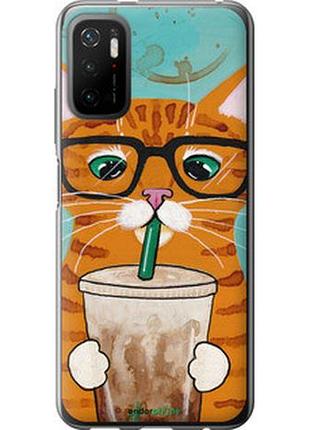 Чехол на xiaomi redmi note 10t зеленоглазый кот в очках "4054u-2484-2448"