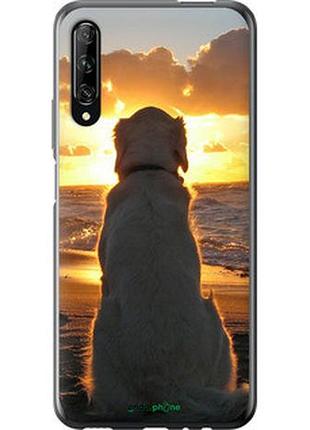 Чехол на huawei p smart pro закат и собака "3966u-1906-2448"