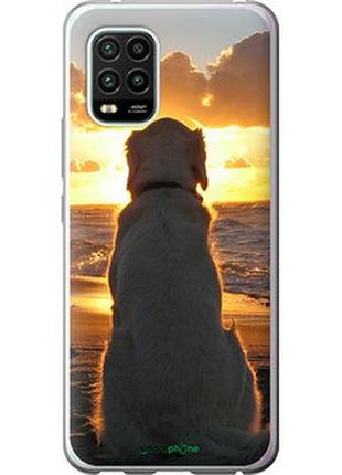 Чехол на xiaomi mi 10 lite закат и собака "3966u-1924-2448"