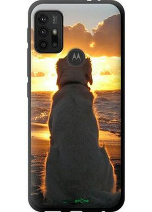 Чехол на motorola moto g30 закат и собака "3966b-2320-2448"