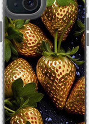 Чехол на iphone 15 plus золотая клубника "5637pc-3097-2448"