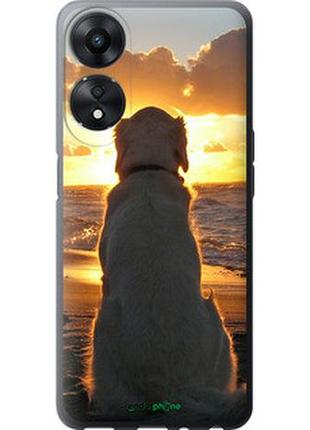 Чехол на oppo a58 5g закат и собака "3966u-2950-2448"
