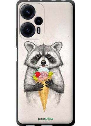 Чехол на xiaomi redmi note 12 turbo енотик с мороженым "4602b-3025-2448"