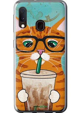 Чехол на samsung galaxy a20e a202f зеленоглазый кот в очках "4054u-1709-2448"