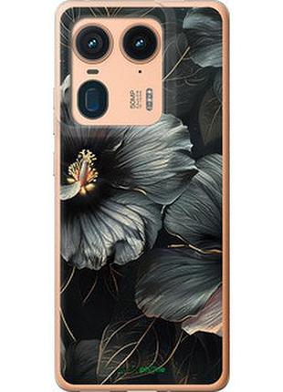 Чехол на motorola moto x50 ultra черные цветы "6031u-3866-2448"