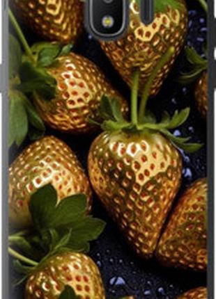Чехол на samsung galaxy j2 2018 золотая клубника "5637u-1351-2448"
