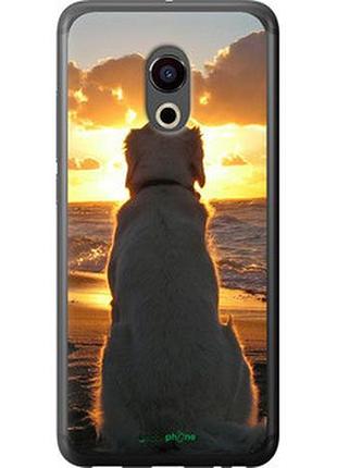 Чехол на meizu pro 6 закат и собака "3966u-293-2448"