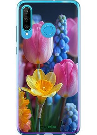 Чехол на huawei p30 lite весенние цветы "6058t-1651-2448"