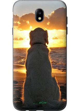 Чехол на samsung galaxy j7 j730 (2017) закат и собака "3966u-786-2448"