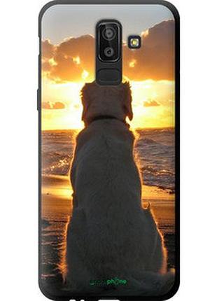 Чехол на samsung galaxy j8 2018 закат и собака "3966b-1511-2448"