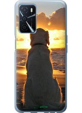 Чехол на oppo a54s закат и собака "3966u-3473-2448"
