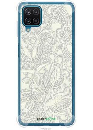 Чехол на samsung galaxy m12 m127f белое кружево "4383sp-2360-2448"
