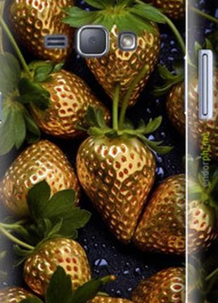 Чехол на samsung galaxy j1 (2016) duos j120h золотая клубника "5637c-262-2448"