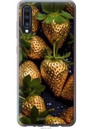 Чехол на samsung galaxy a70 2019 a705f золотая клубника "5637u-1675-2448"