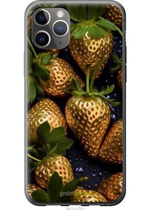 Чехол на iphone 11 pro max золотая клубника "5637t-1723-2448"