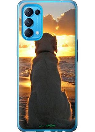 Чехол на oppo reno5 закат и собака "3966u-2206-2448"
