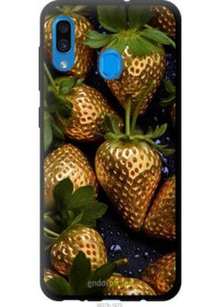 Чехол на samsung galaxy a30 2019 a305f золотая клубника "5637b-1670-2448"