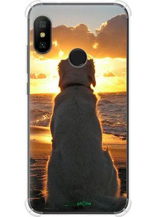 Чехол на xiaomi redmi 6 pro закат и собака "3966sp-1595-2448"