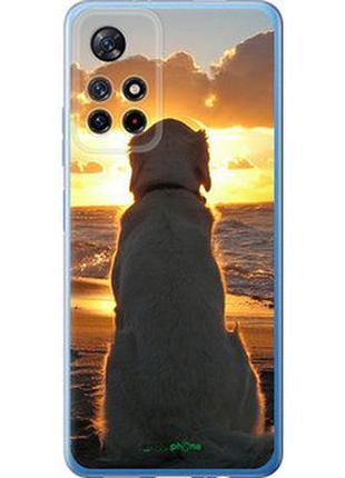 Чехол на xiaomi redmi note 11t 5g закат и собака "3966u-3850-2448"