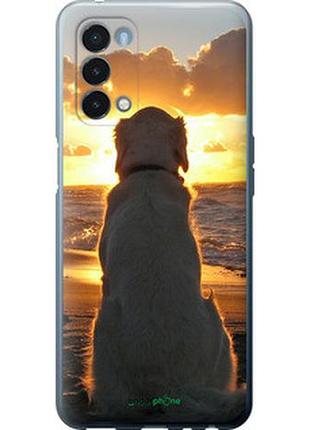 Чохол на oneplus nord n200 5g закат і собака "3966u-2956-2448"