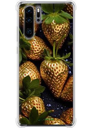 Чехол на huawei p30 pro золотая клубника "5637sp-1621-2448"