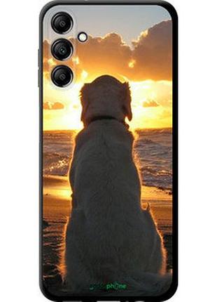 Чехол на samsung galaxy a14 a145f закат и собака "3966b-2937-2448"