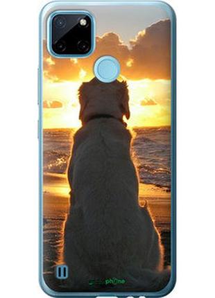 Чехол на realme c25y закат и собака "3966u-2553-2448"