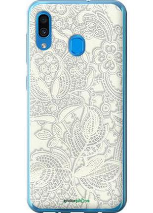 Чехол на samsung galaxy a20 2019 a205f белое кружево "4383u-1761-2448"