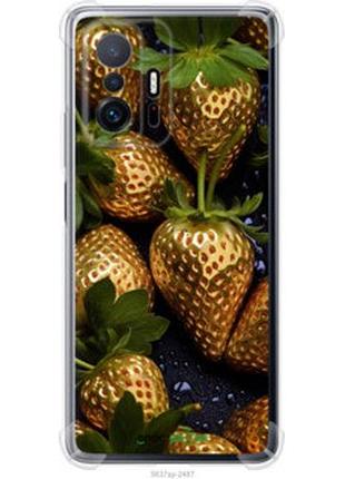 Чехол на xiaomi 11t золотая клубника "5637sp-2487-2448"