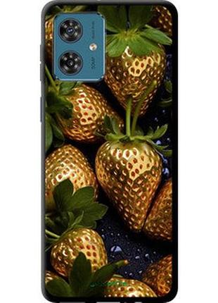 Чехол на motorola moto g54 золотая клубника "5637b-3339-2448"
