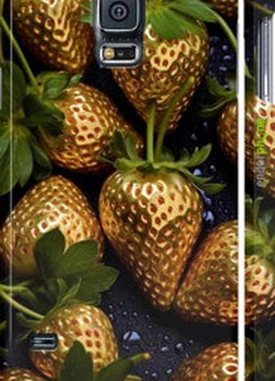 Чехол на samsung galaxy s5 duos sm g900fd золотая клубника "5637m-62-2448"