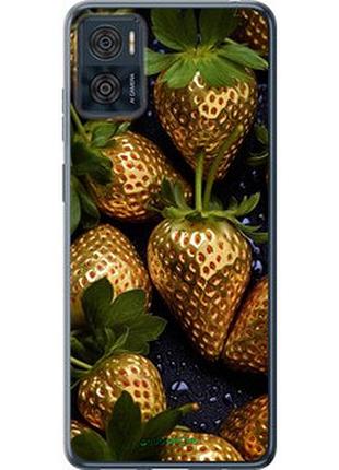 Чехол на motorola moto e22 золотая клубника "5637u-2974-2448"