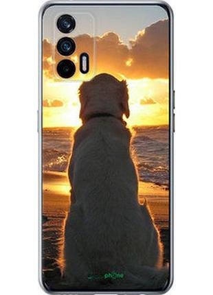 Чехол на realme gt 5g закат и собака "3966u-3338-2448"