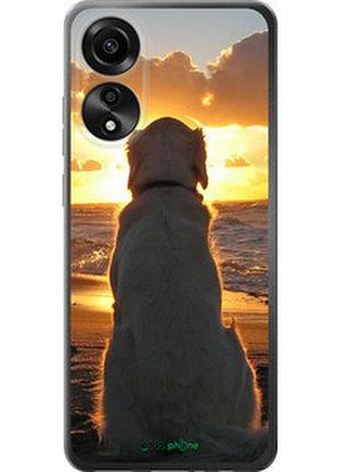 Чехол на oppo a78 4g закат и собака "3966u-3142-2448"