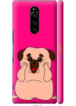 Чехол на sony xperia xz4 весёлый мопс "4908m-1623-2448"