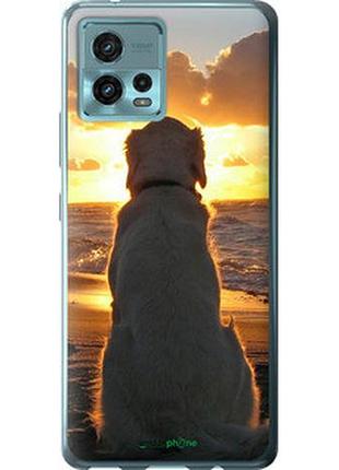 Чехол на motorola g72 закат и собака "3966u-2859-2448"
