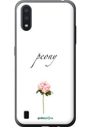 Чехол на samsung galaxy a01 a015f пион "4366t-1842-2448"