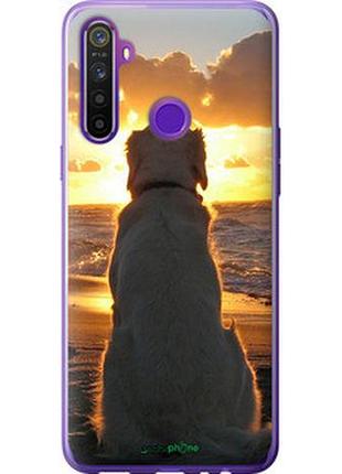 Чехол на realme 6i закат и собака "3966t-2059-2448"