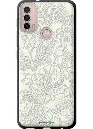 Чехол на motorola e40 белое кружево "4383b-2660-2448"