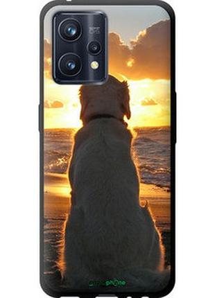 Чехол на realme 9 закат и собака "3966b-2866-2448"